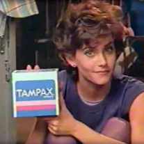 Courteney Cox's glorious 1985 Tampax commercial having "period" appear on TV 