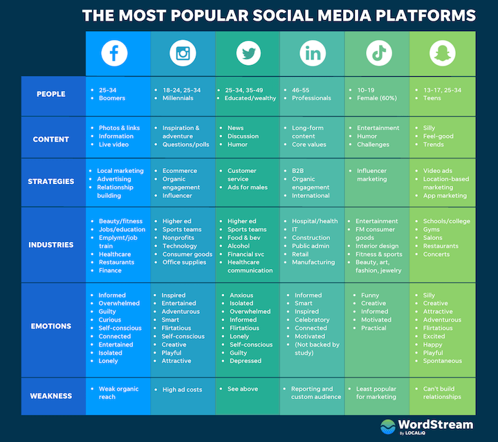Most popular social media in 2022